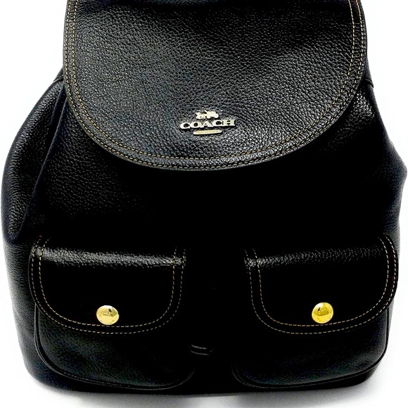 Coach Bags Coach Womens Pennie Backpack Pebble Leather Black Poshmark